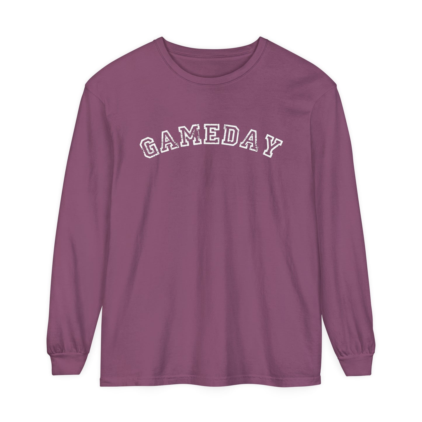 Game Day Curved Block Unisex Garment-dyed Long Sleeve T-Shirt