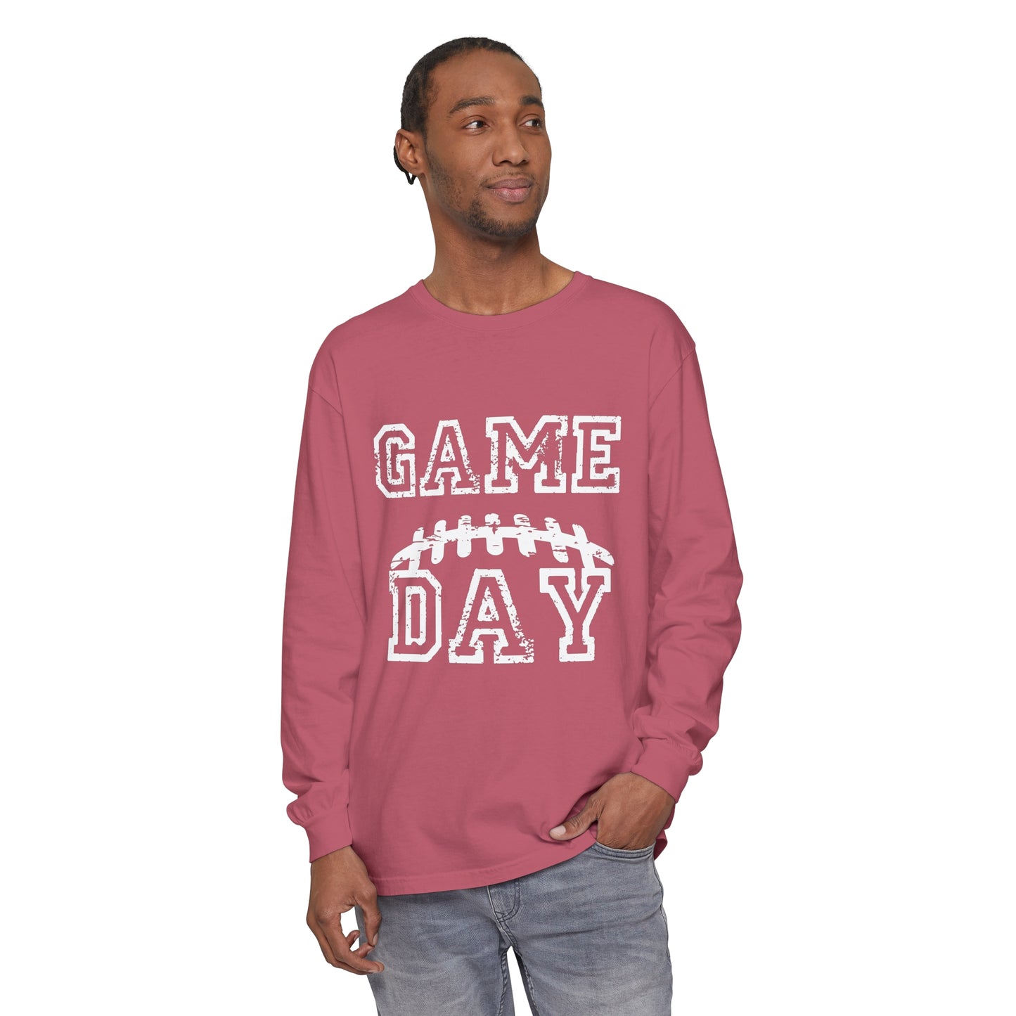 Game Day Laces Unisex Garment-dyed Long Sleeve T-Shirt