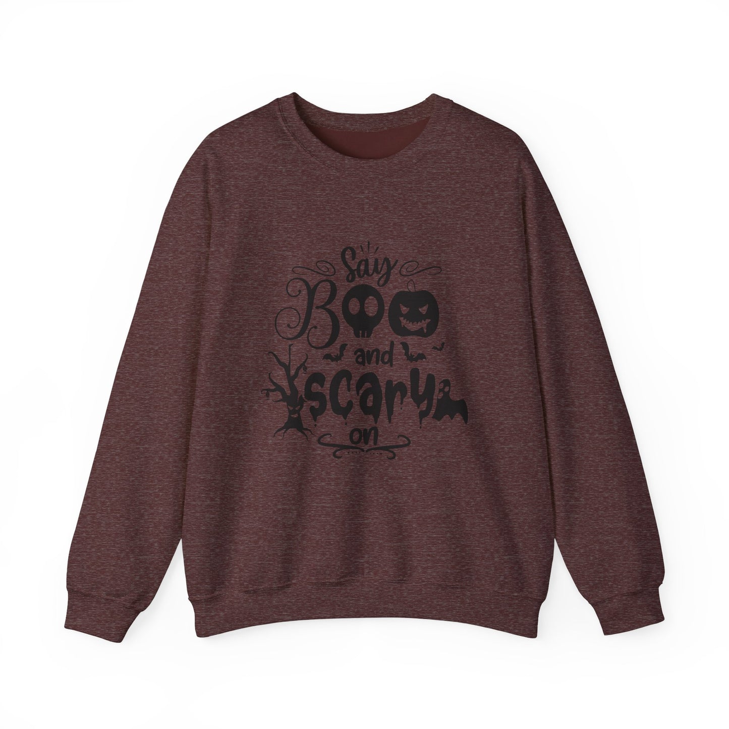 Say Boo and Scare On Unisex Heavy Blend™ Crewneck Sweatshirt