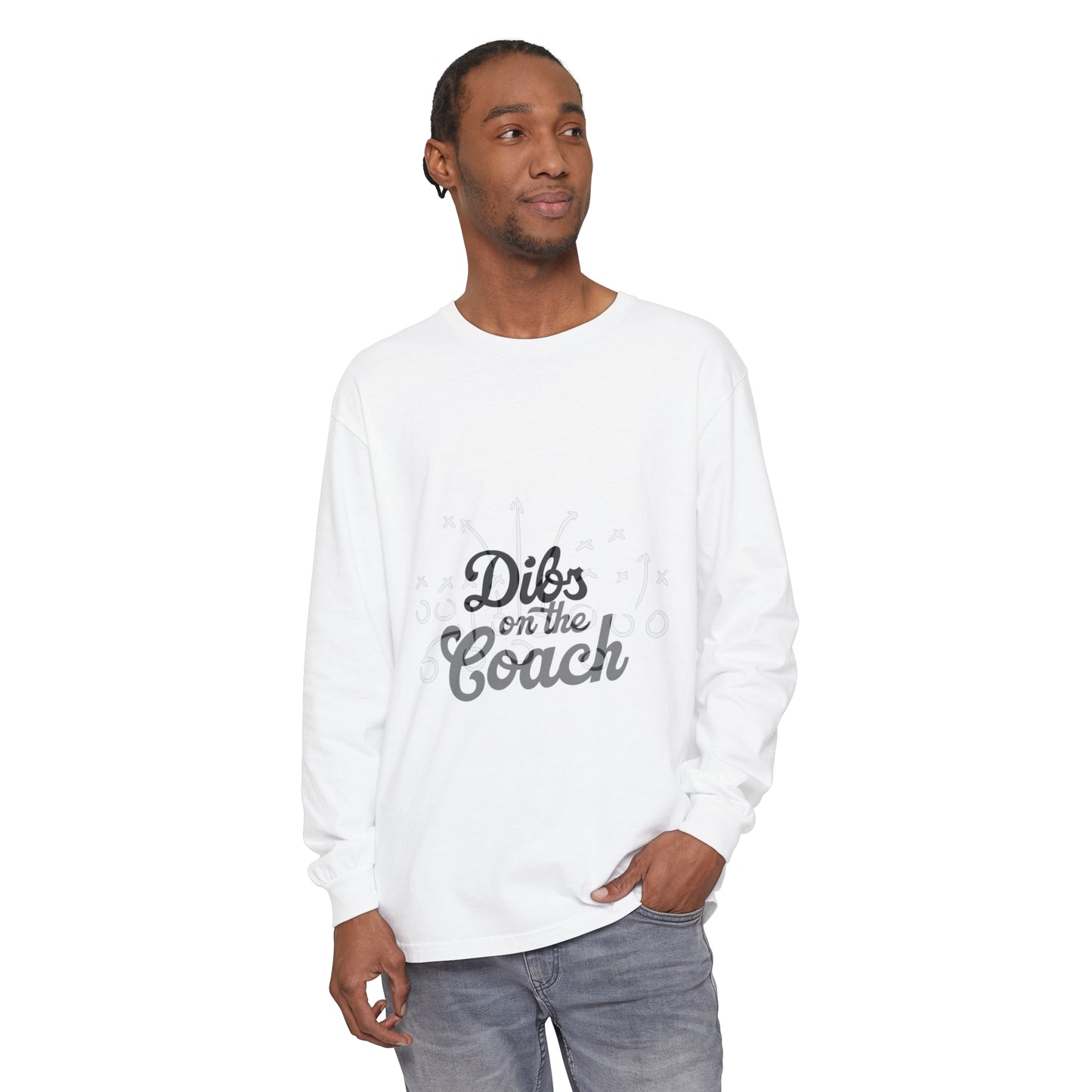 Dibs on the Coach Play Unisex Garment-dyed Long Sleeve T-Shirt