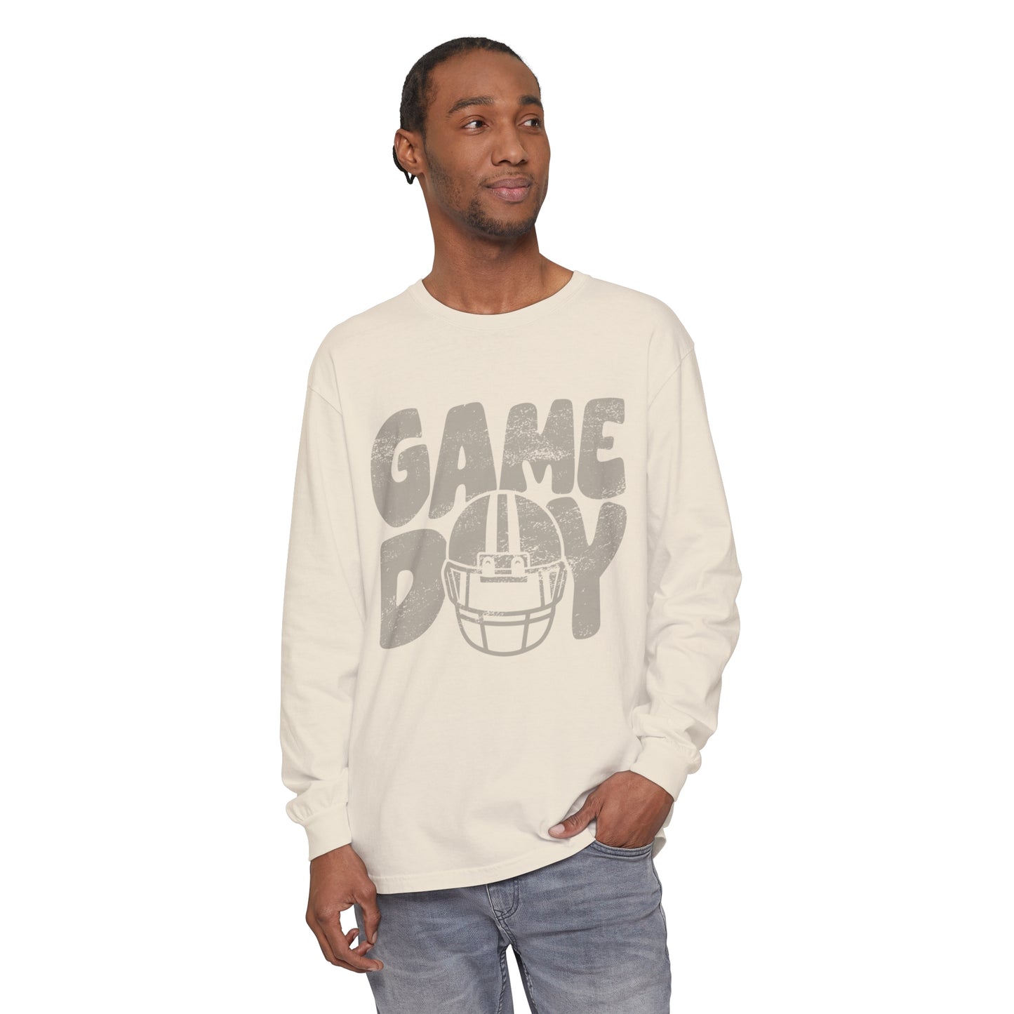 Game Day Helmet Unisex Garment-dyed Long Sleeve T-Shirt