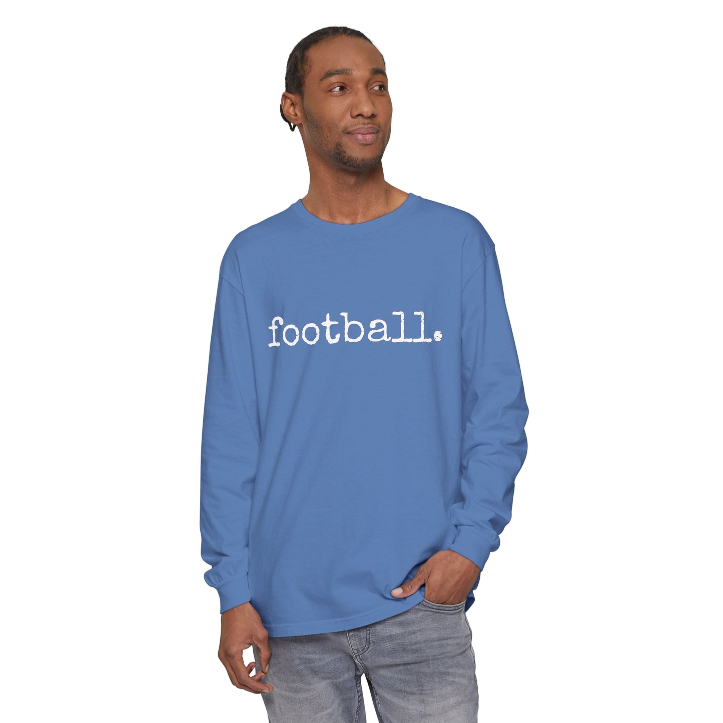 football. Unisex Garment-dyed Long Sleeve T-Shirt