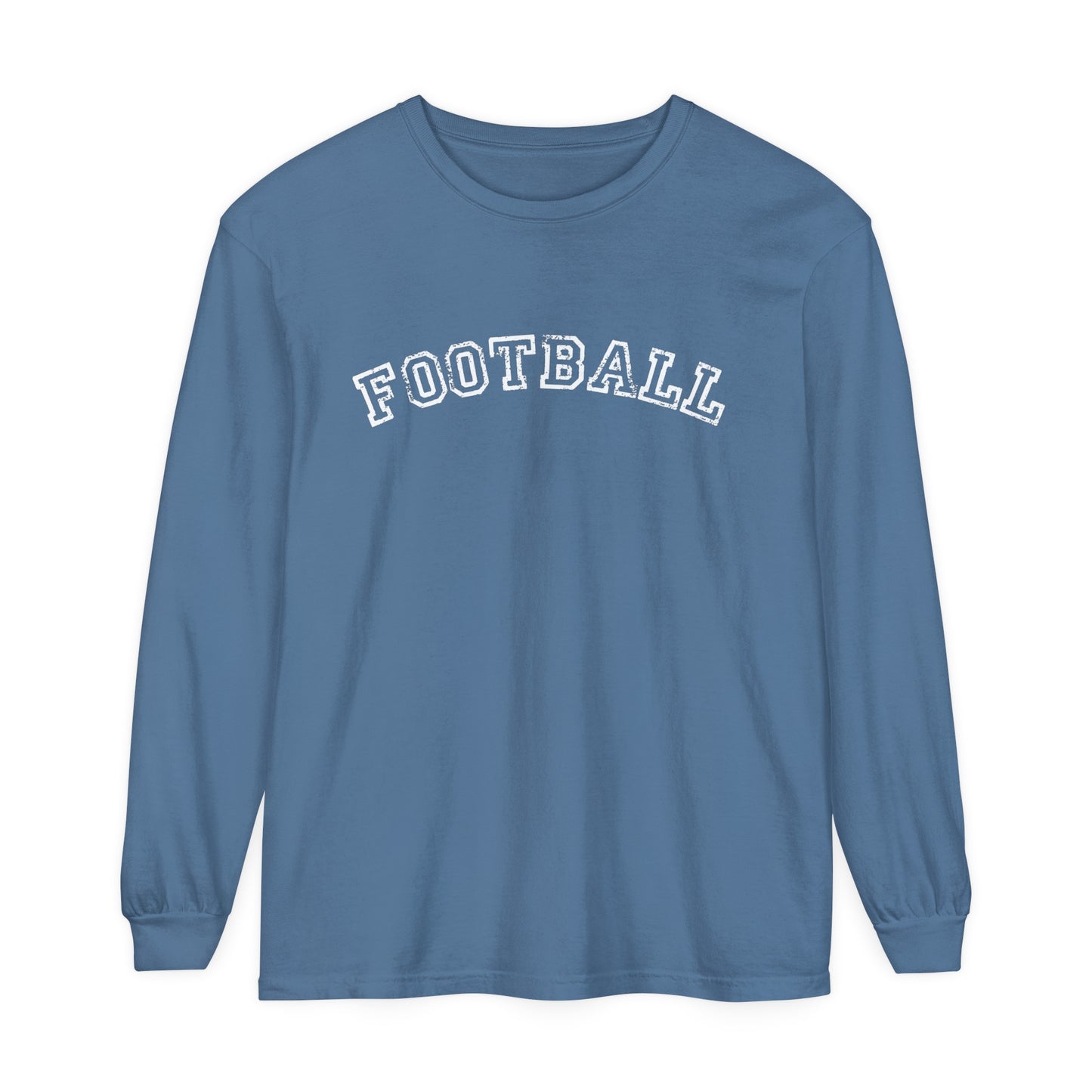 Football Curved Unisex Garment-dyed Long Sleeve T-Shirt