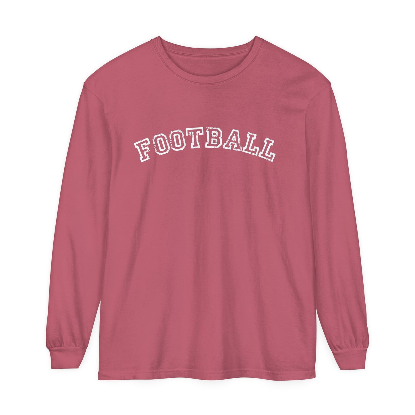 Football Curved Unisex Garment-dyed Long Sleeve T-Shirt