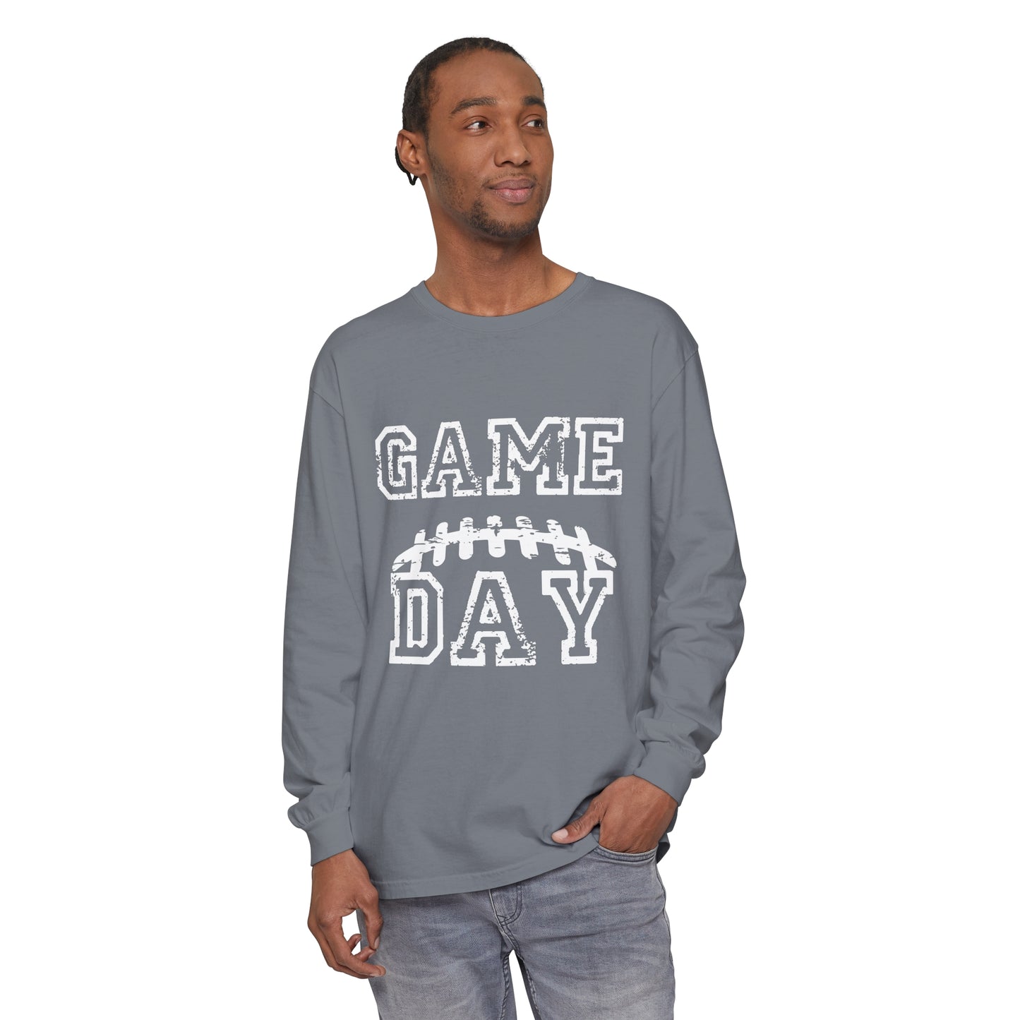 Game Day Laces Unisex Garment-dyed Long Sleeve T-Shirt