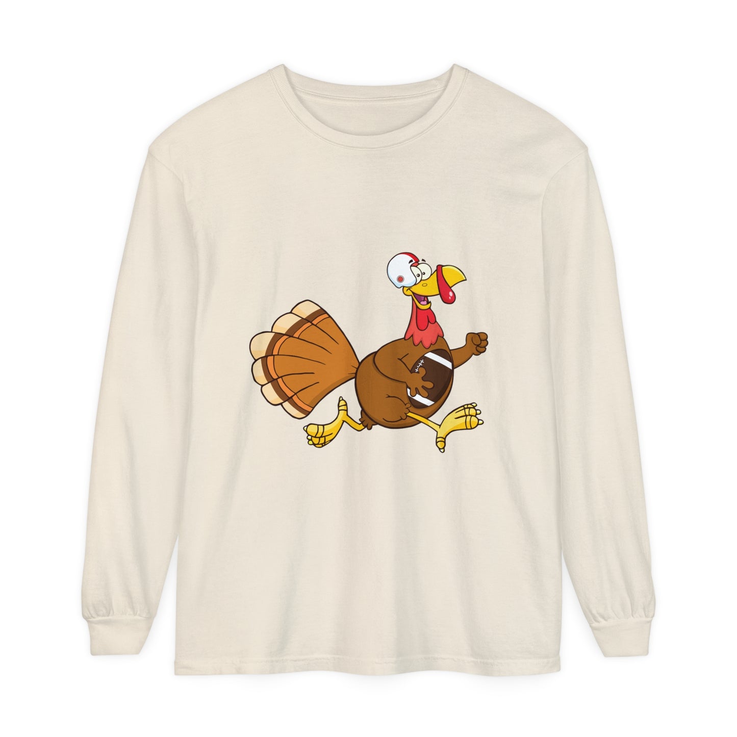 Turkey Running Football Unisex Garment-dyed Long Sleeve T-Shirt