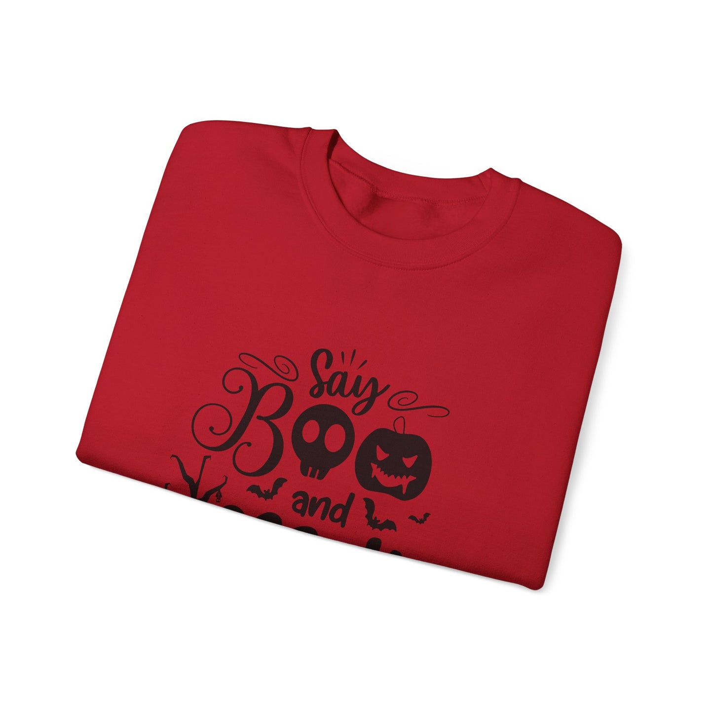 Say Boo and Scare On Unisex Heavy Blend™ Crewneck Sweatshirt