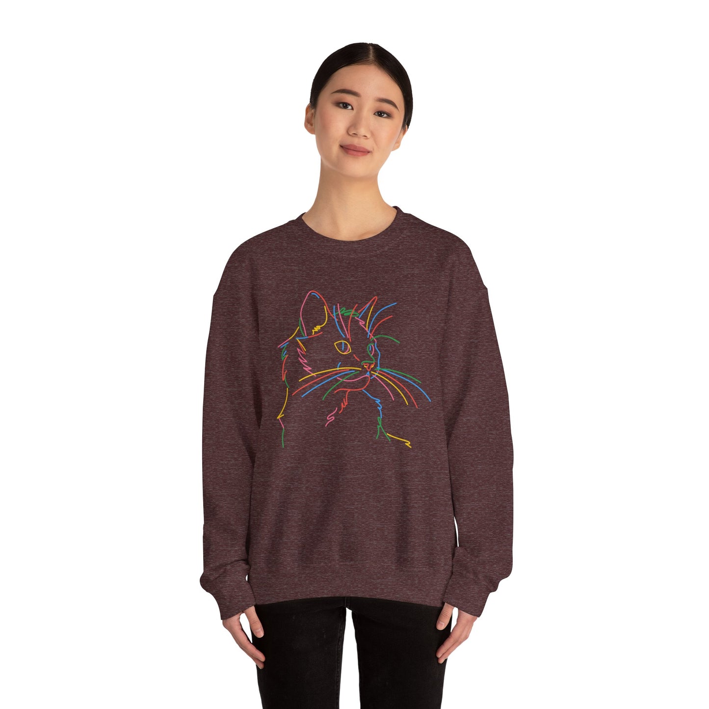 Colorful Cat Unisex Heavy Blend™ Crewneck Sweatshirt
