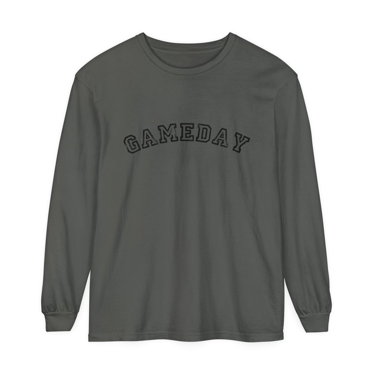 Game Day Block Curved Unisex Garment-dyed Long Sleeve T-Shirt