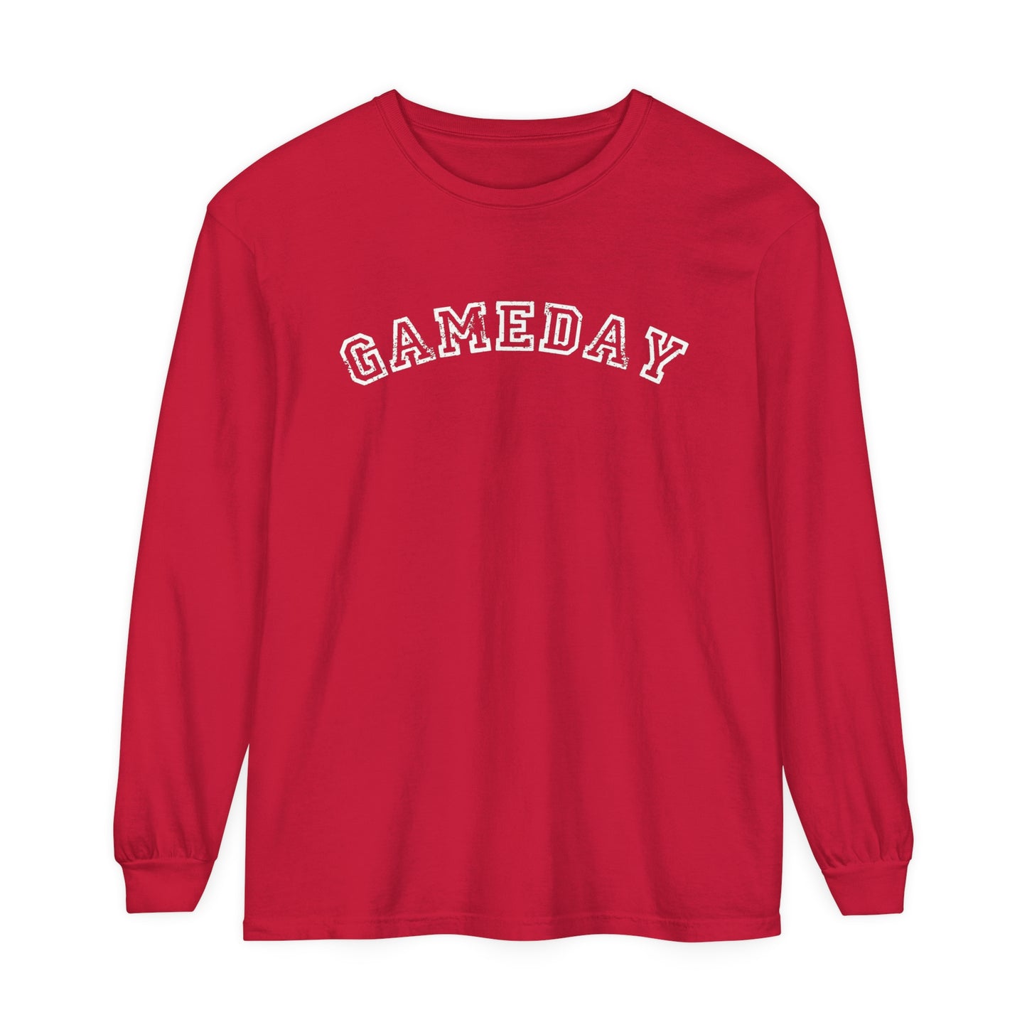 Game Day Curved Block Unisex Garment-dyed Long Sleeve T-Shirt