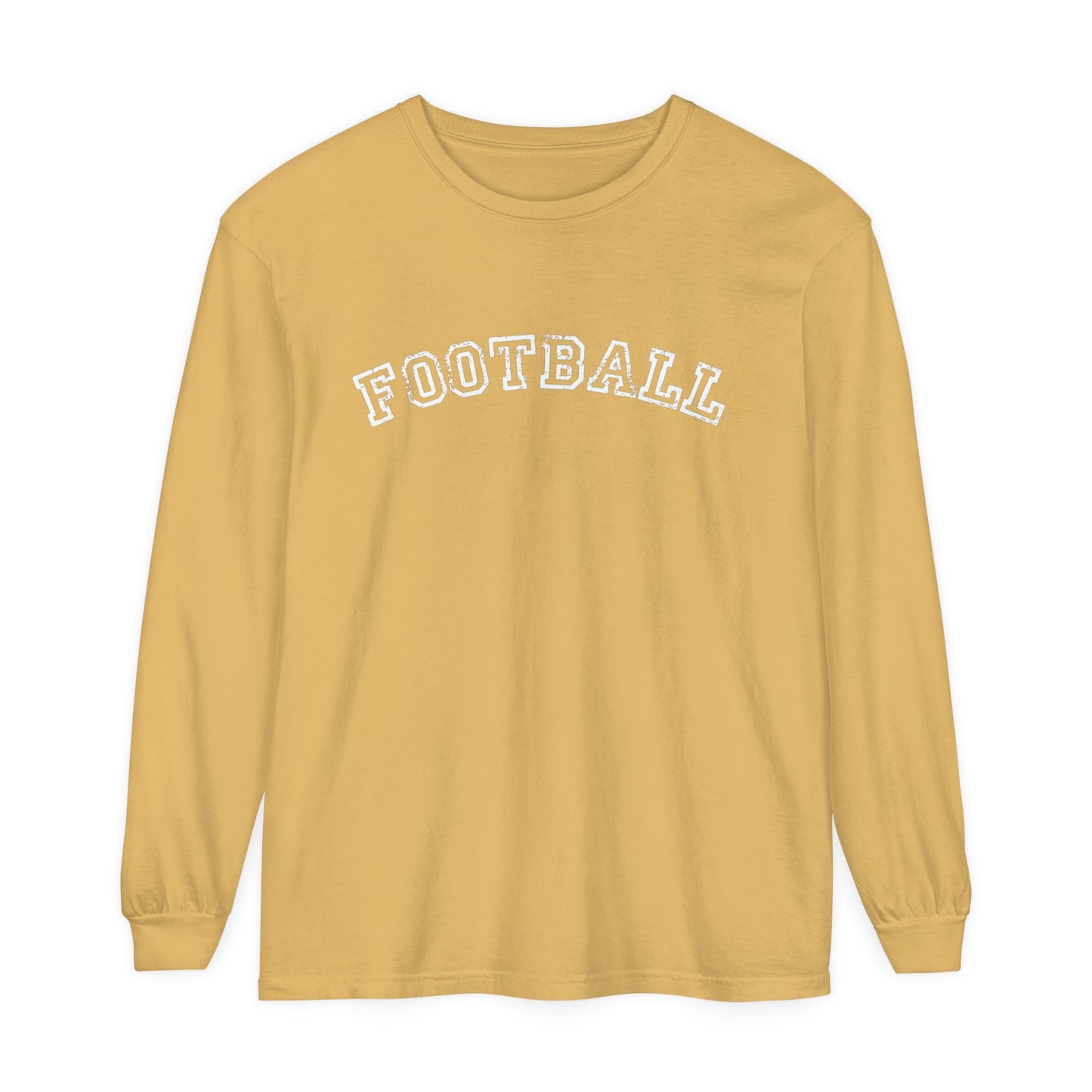 Football Curved Unisex Garment-dyed Long Sleeve T-Shirt