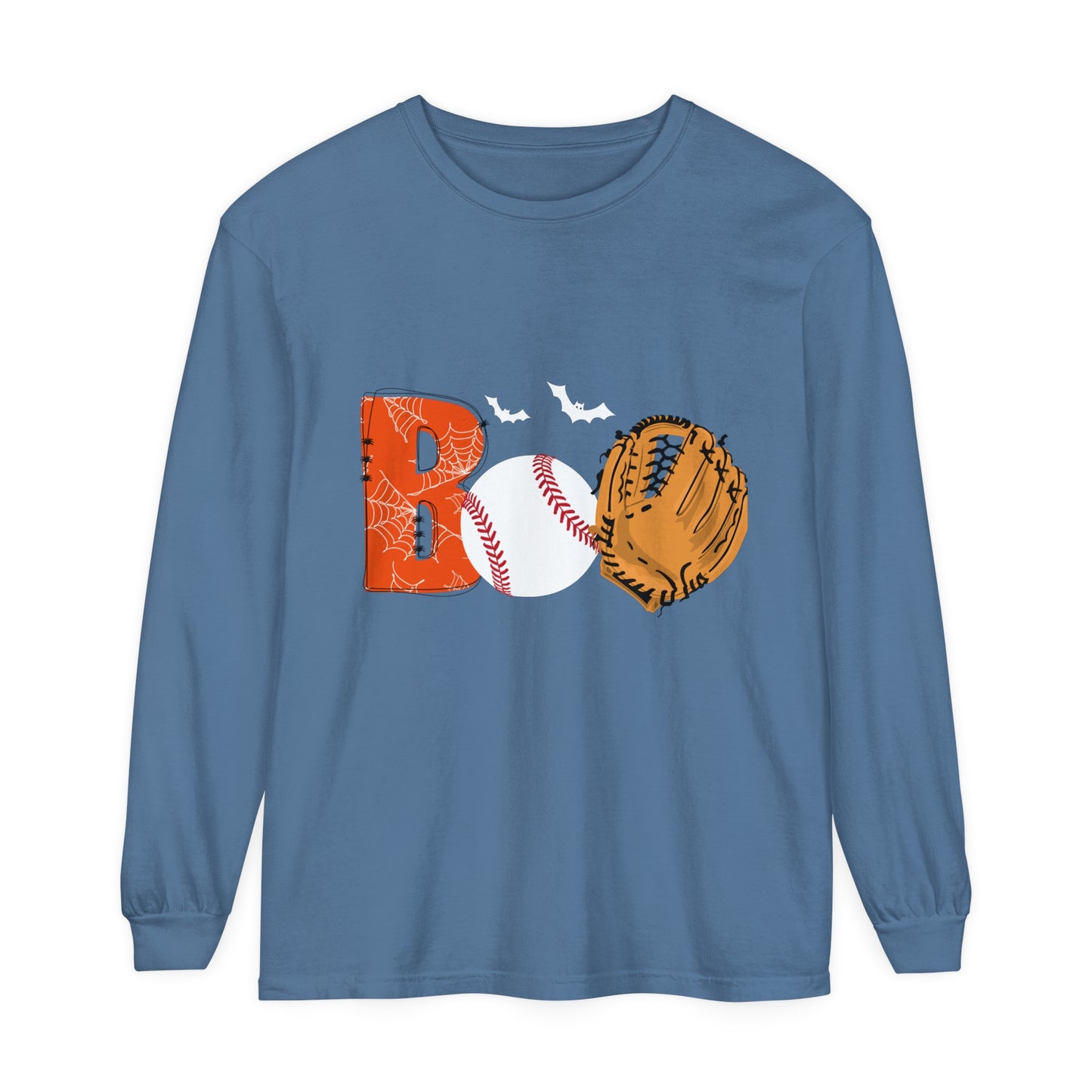 Boo Baseball Unisex Garment-dyed Long Sleeve T-Shirt