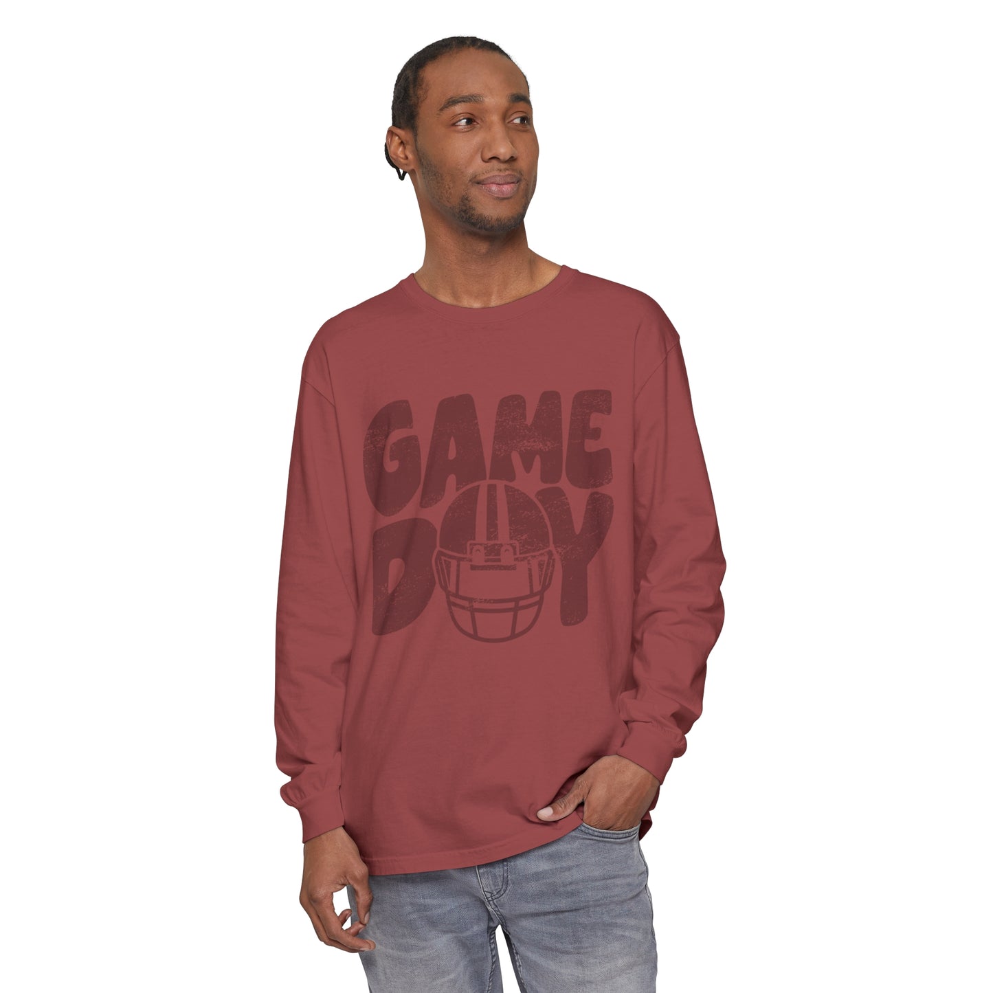 Game Day Helmet Unisex Garment-dyed Long Sleeve T-Shirt