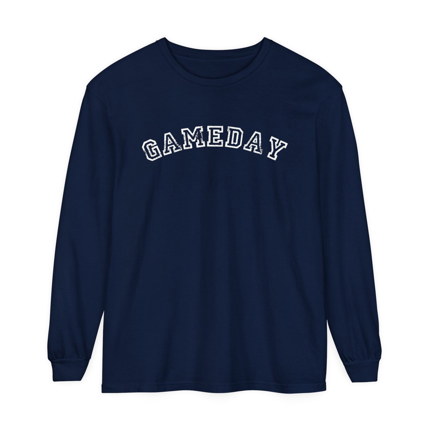 Game Day Curved Block Unisex Garment-dyed Long Sleeve T-Shirt