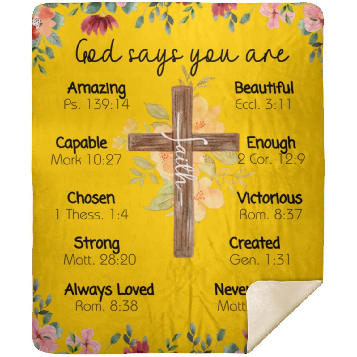 God says you are MSHM Premium Sherpa Blanket 50x60