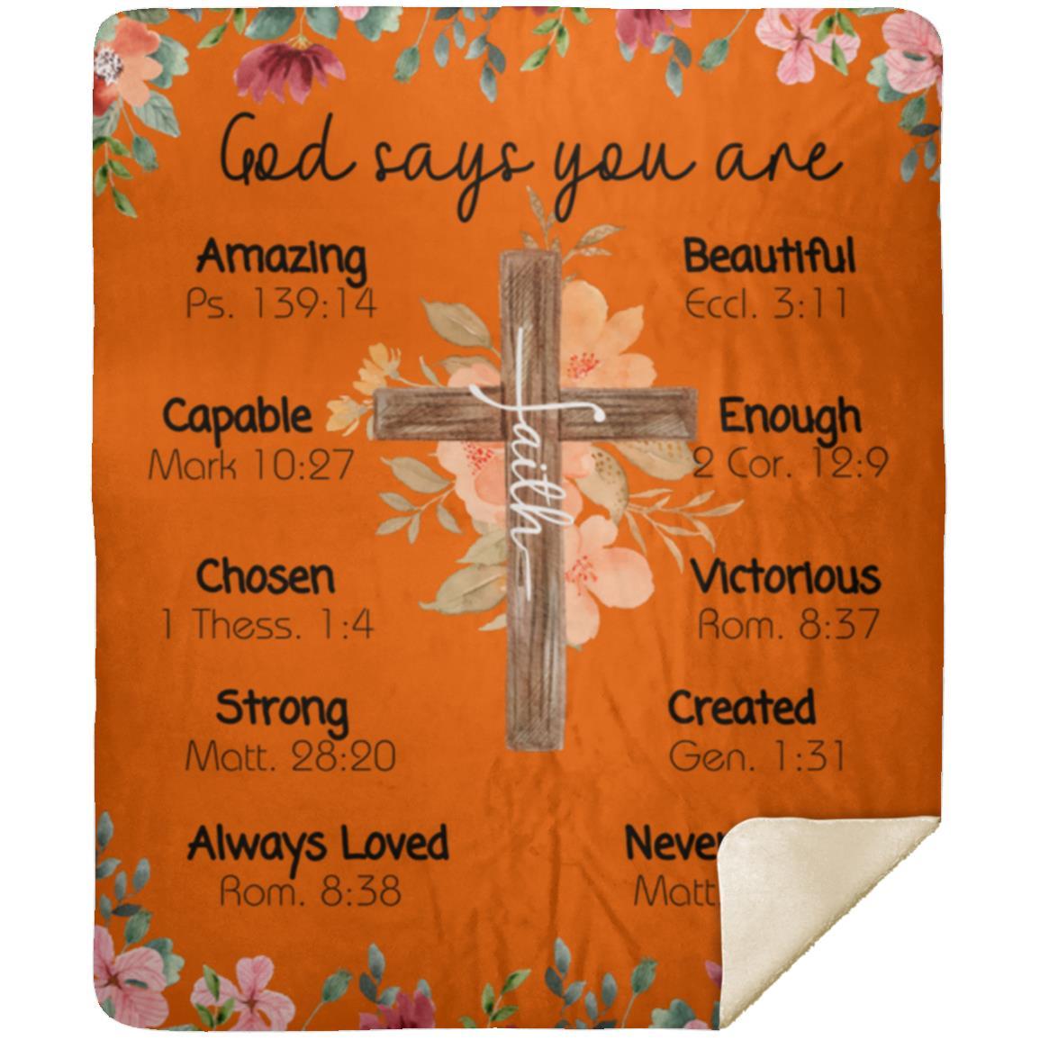 God says you are MSHM Premium Sherpa Blanket 50x60