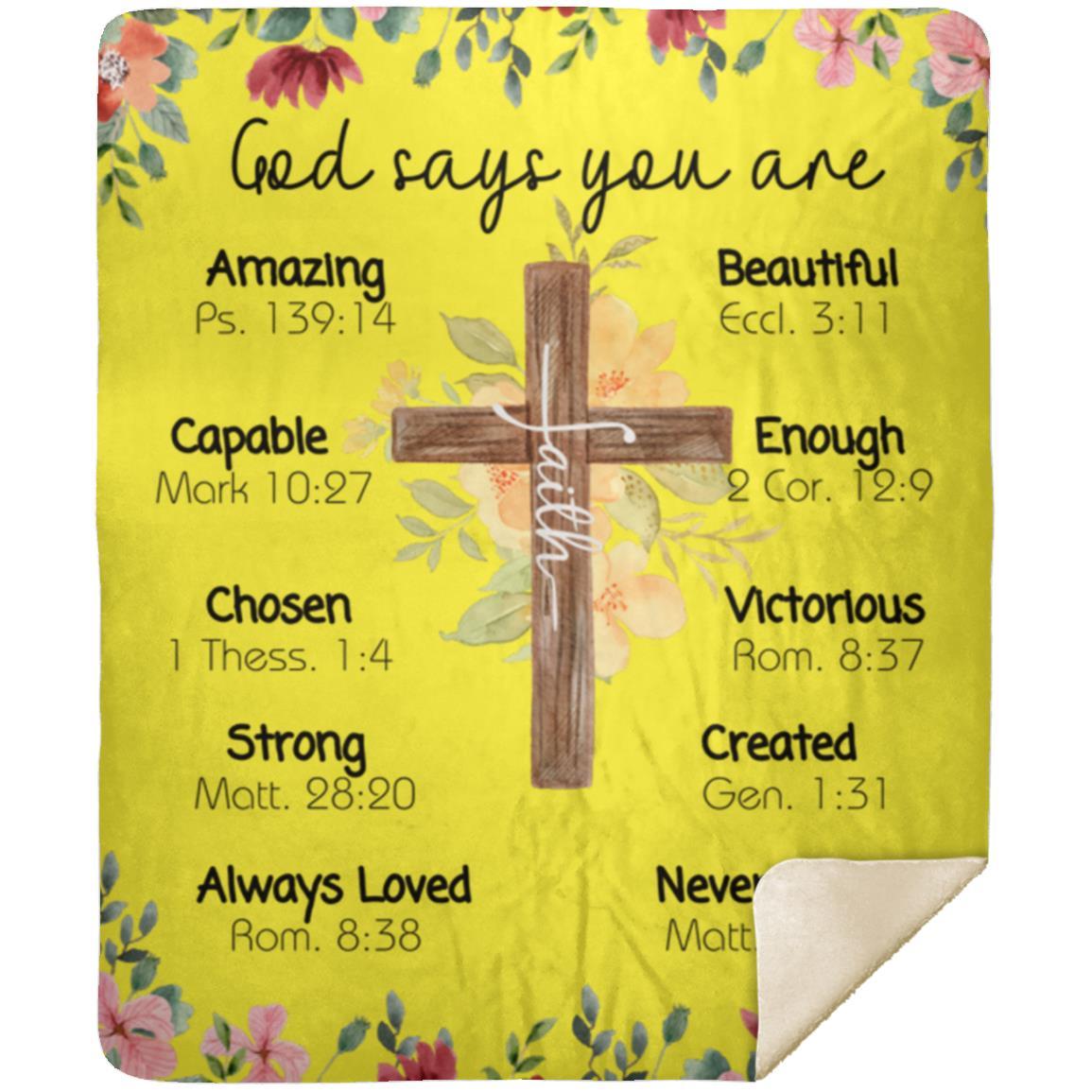 God says you are MSHM Premium Sherpa Blanket 50x60