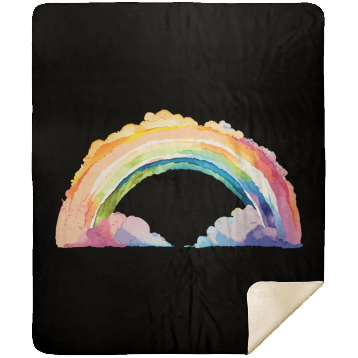 Watercolor Rainbow MSHM Premium Sherpa Blanket 50x60