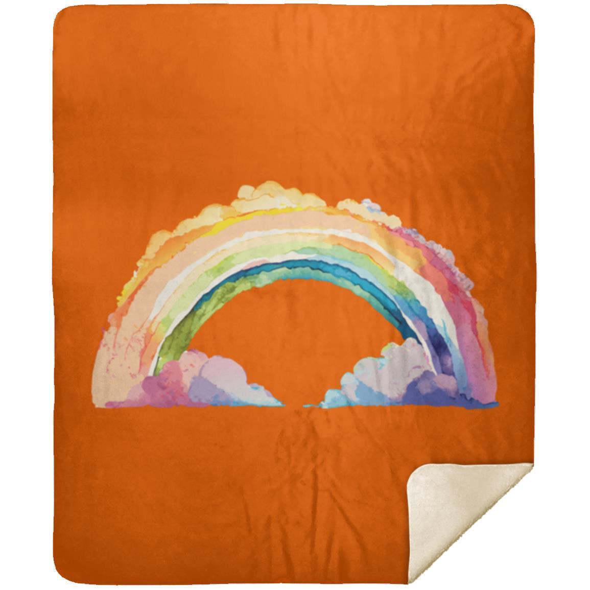 Watercolor Rainbow MSHM Premium Sherpa Blanket 50x60