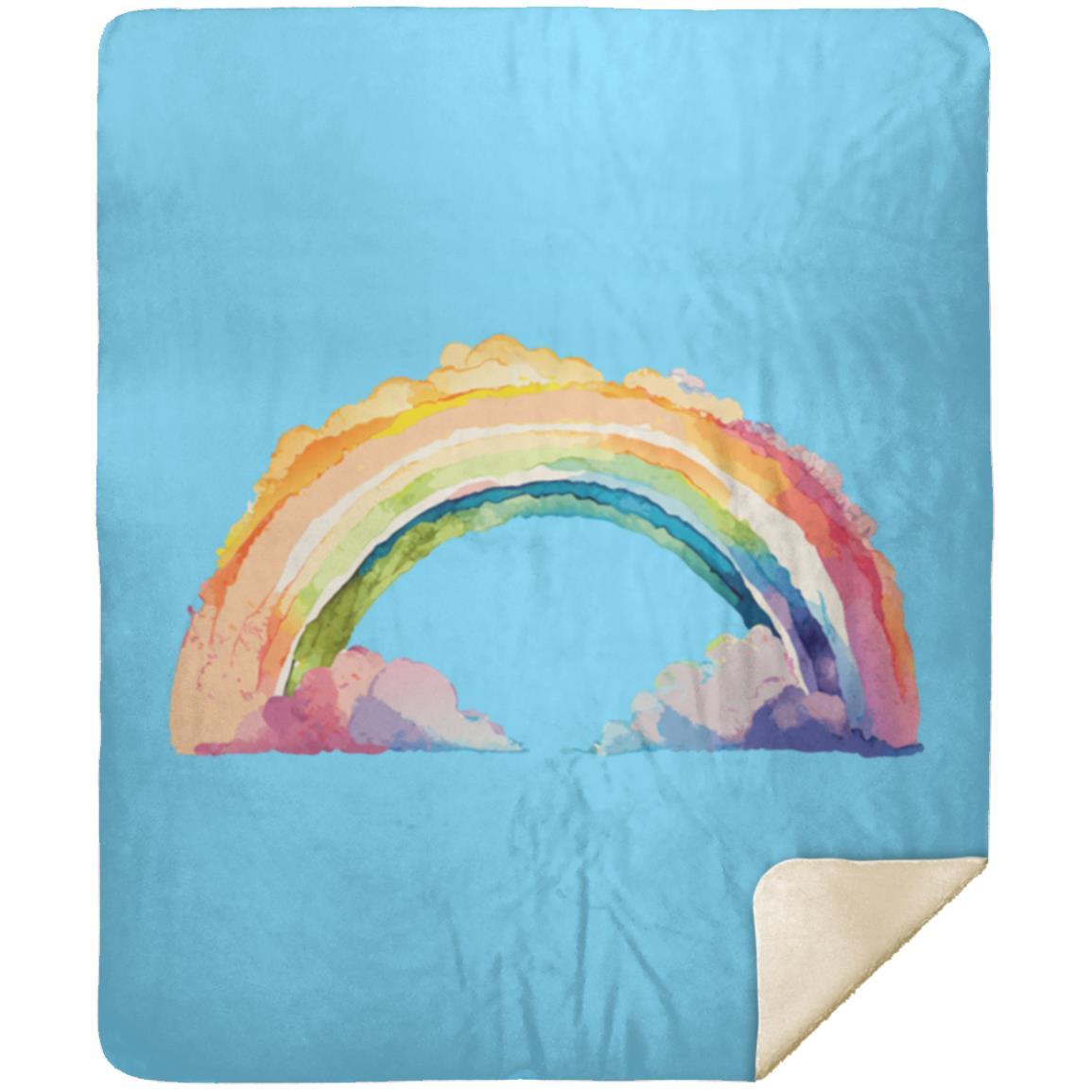 Watercolor Rainbow MSHM Premium Sherpa Blanket 50x60