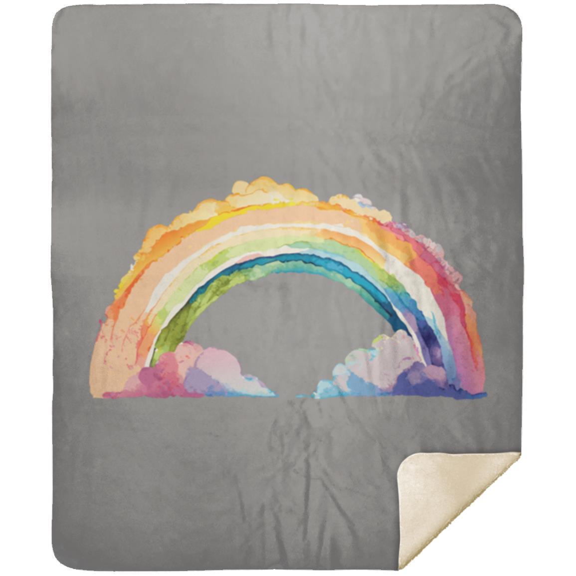 Watercolor Rainbow MSHM Premium Sherpa Blanket 50x60