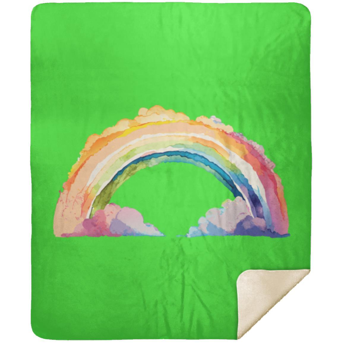 Watercolor Rainbow MSHM Premium Sherpa Blanket 50x60