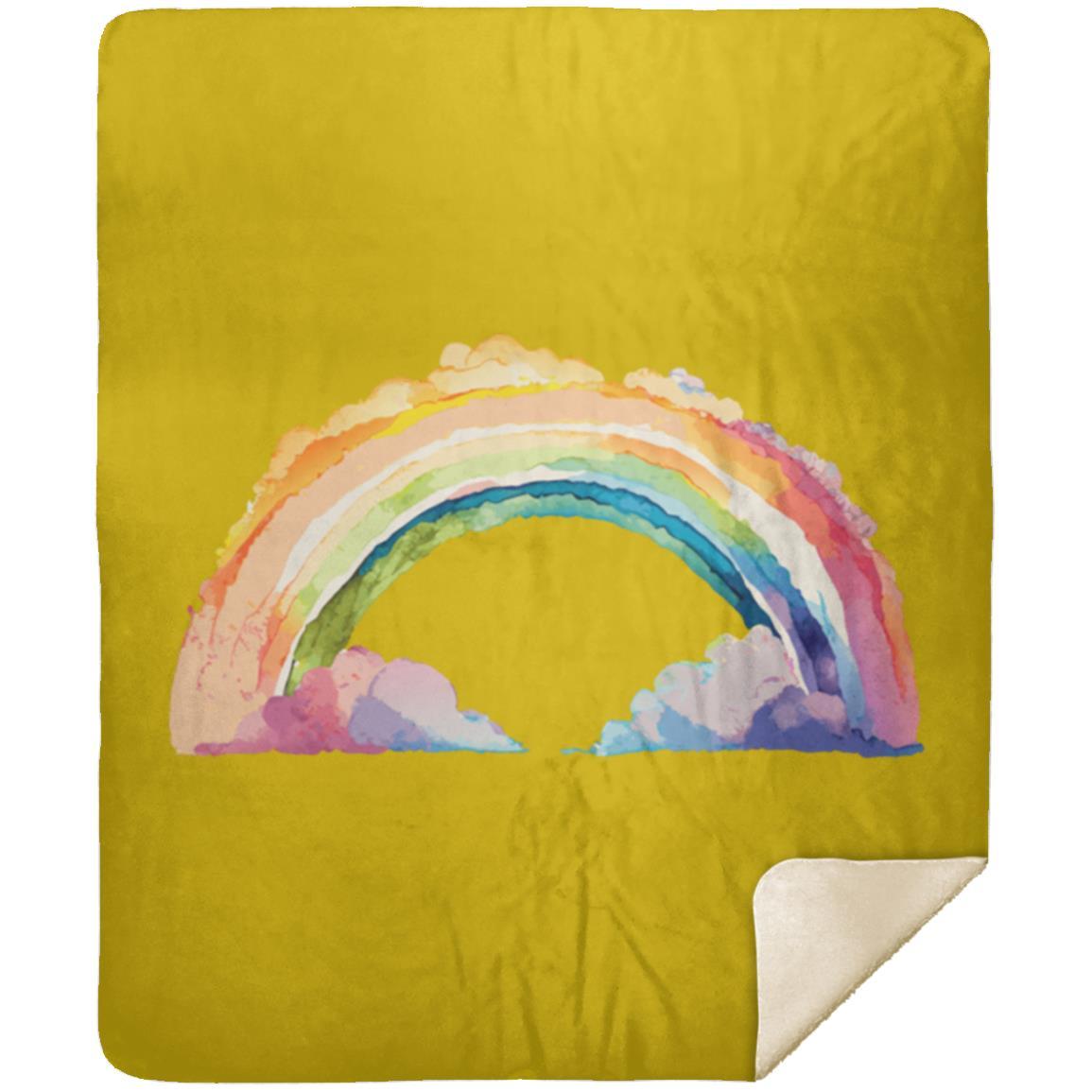 Watercolor Rainbow MSHM Premium Sherpa Blanket 50x60