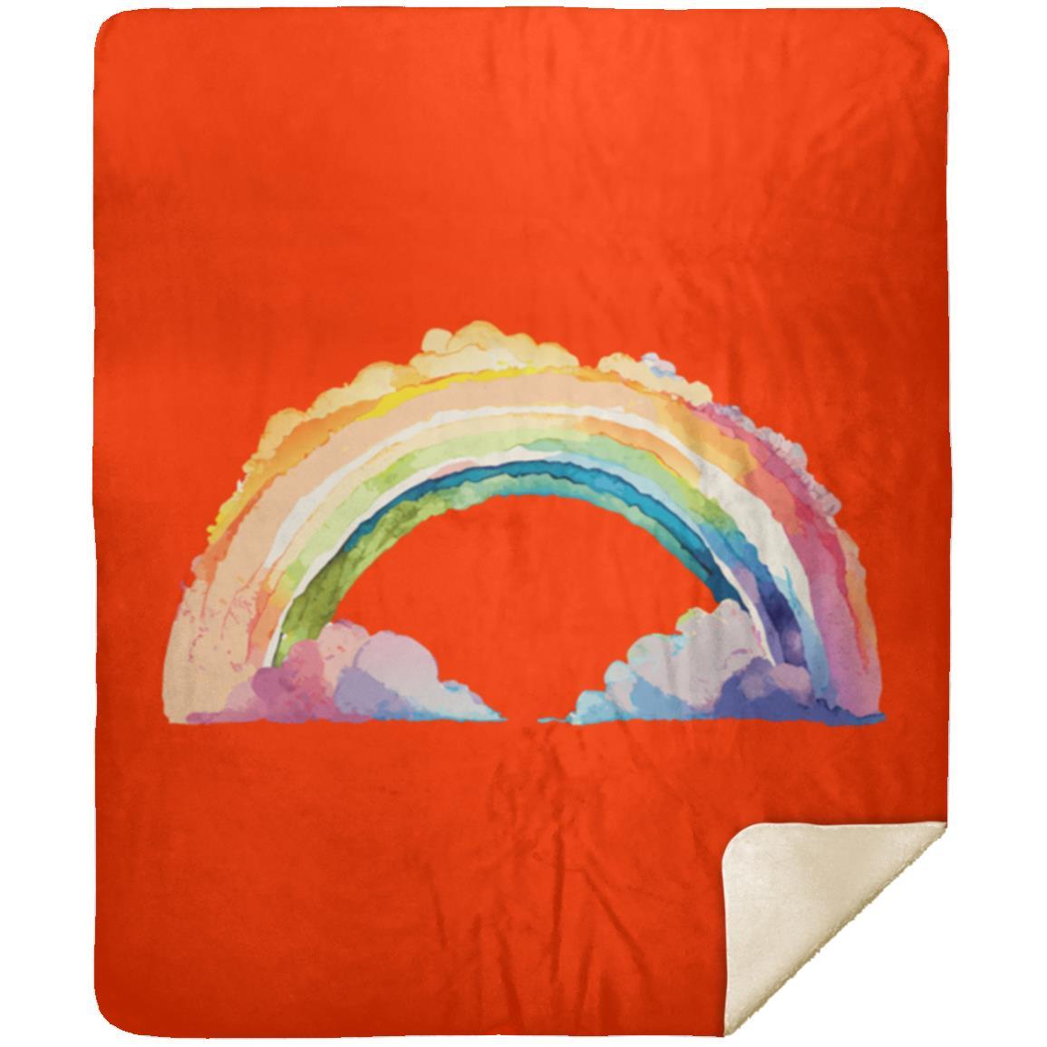 Watercolor Rainbow MSHM Premium Sherpa Blanket 50x60