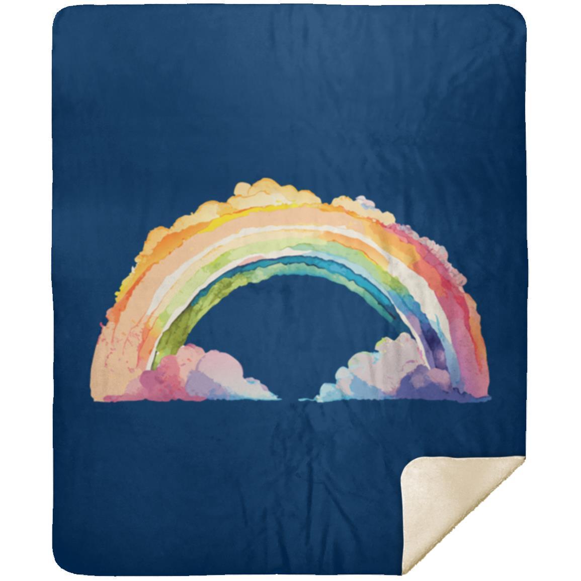 Watercolor Rainbow MSHM Premium Sherpa Blanket 50x60