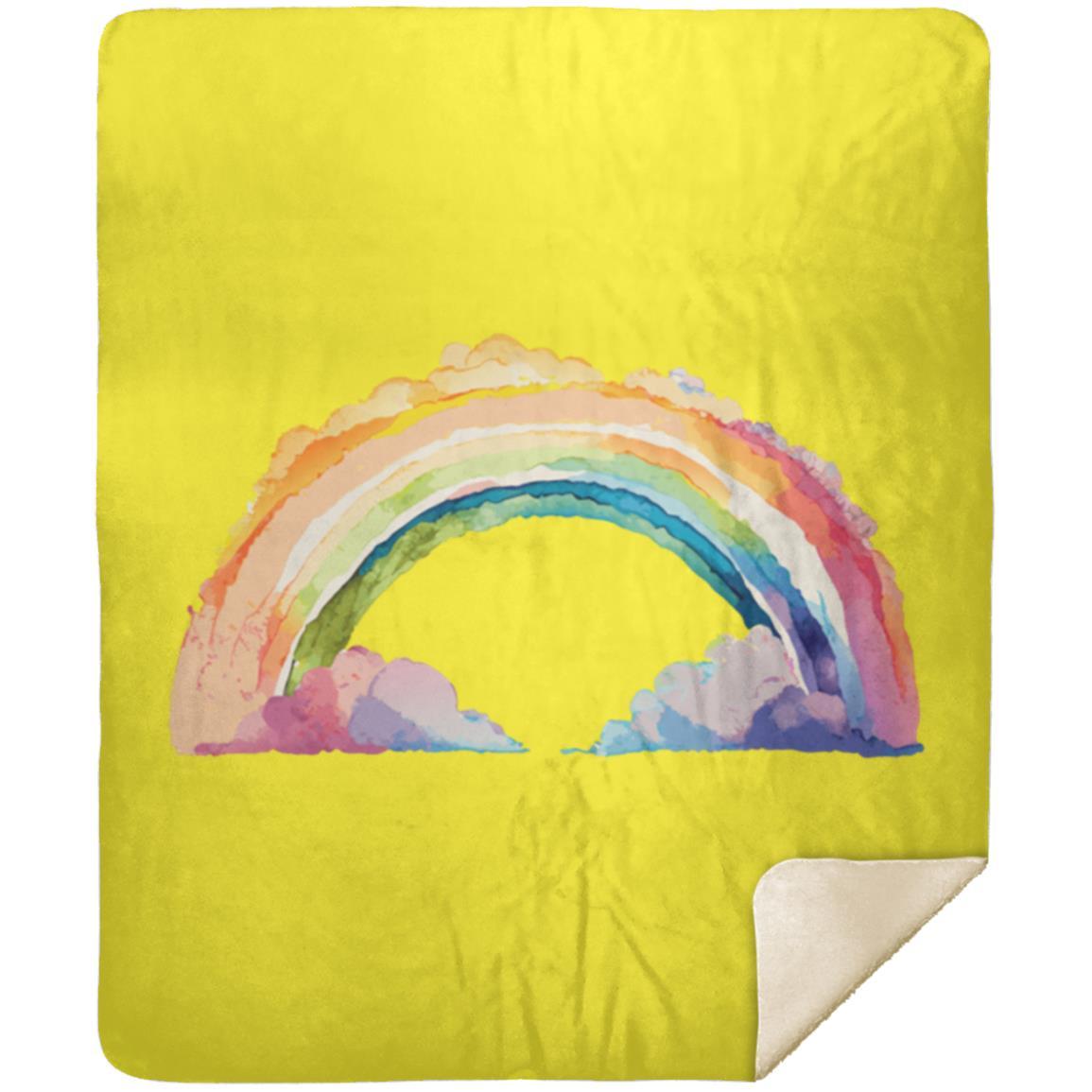 Watercolor Rainbow MSHM Premium Sherpa Blanket 50x60