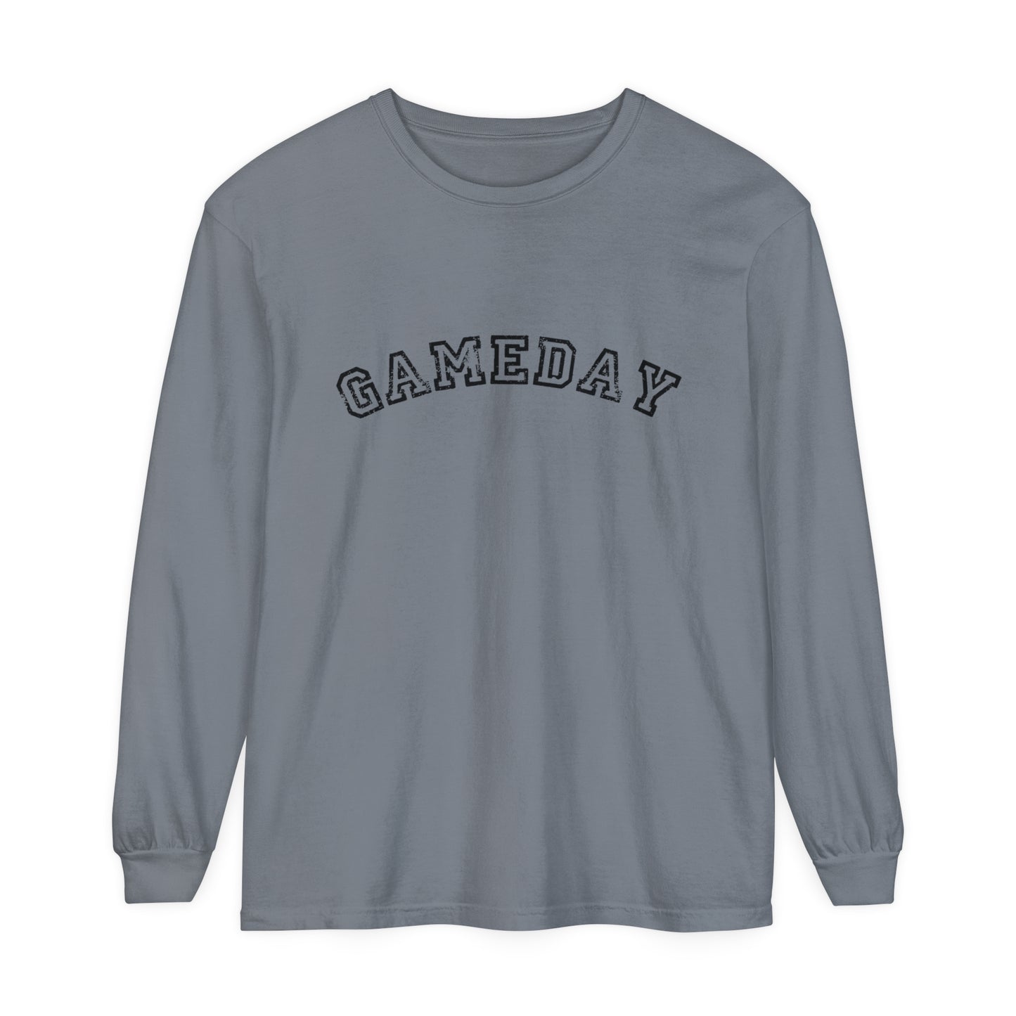 Game Day Block Curved Unisex Garment-dyed Long Sleeve T-Shirt