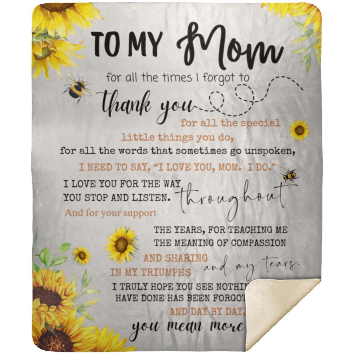 To my Mom Sunflower MSHM Premium Sherpa Blanket 50x60