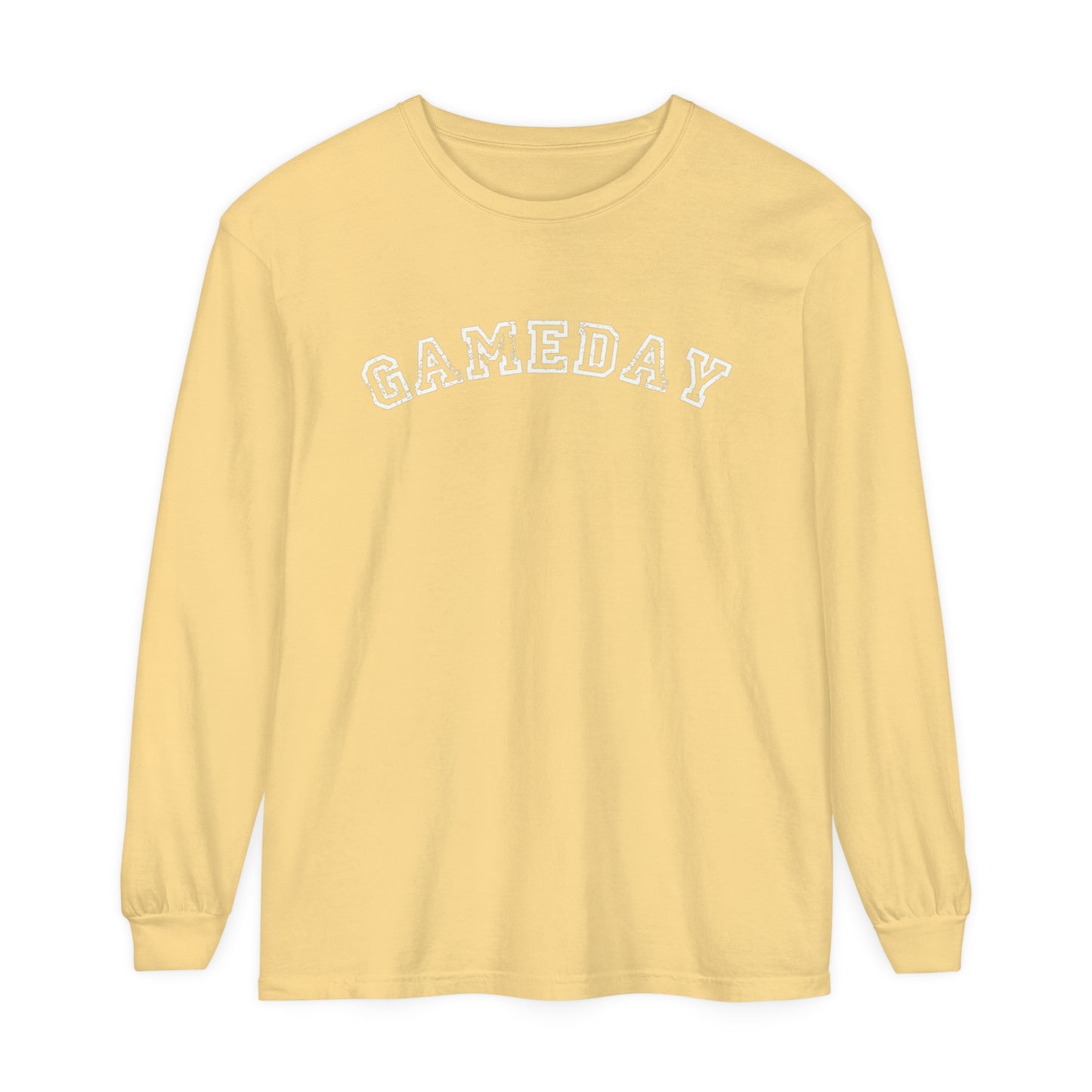 Game Day Curved Block Unisex Garment-dyed Long Sleeve T-Shirt