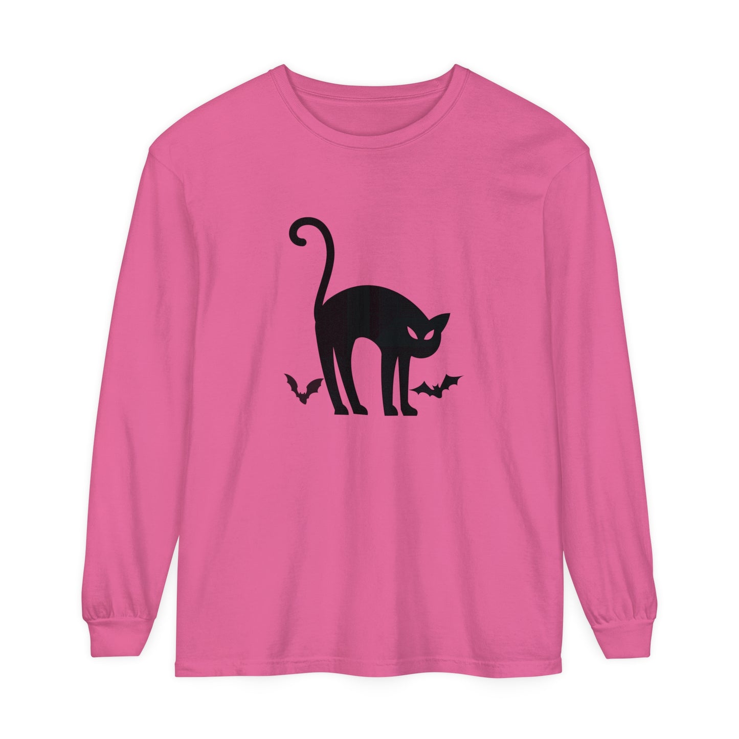 Bats and Cats Unisex Garment-dyed Long Sleeve T-Shirt