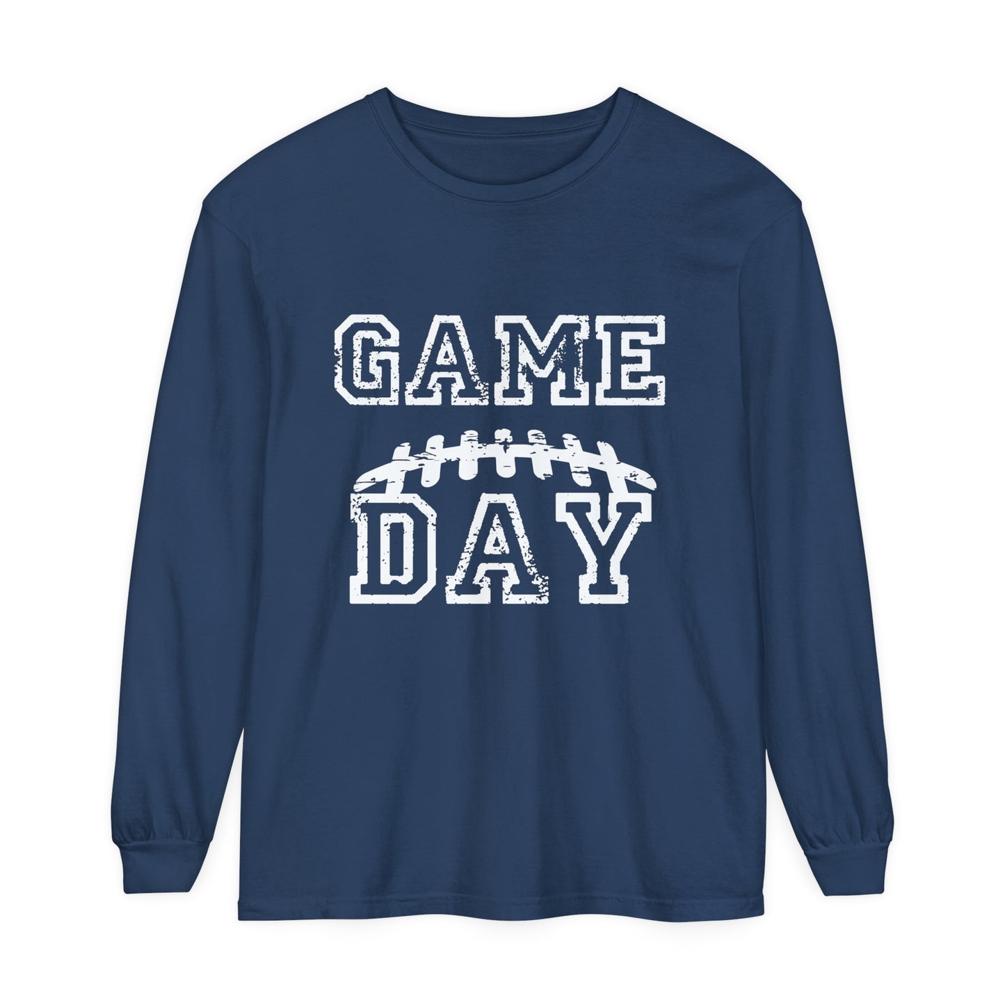 Game Day Laces Unisex Garment-dyed Long Sleeve T-Shirt