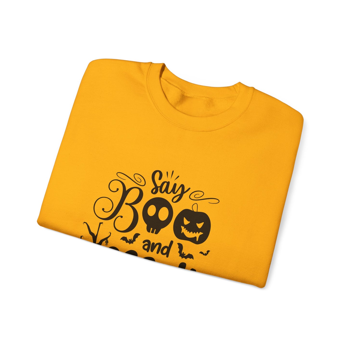 Say Boo and Scare On Unisex Heavy Blend™ Crewneck Sweatshirt