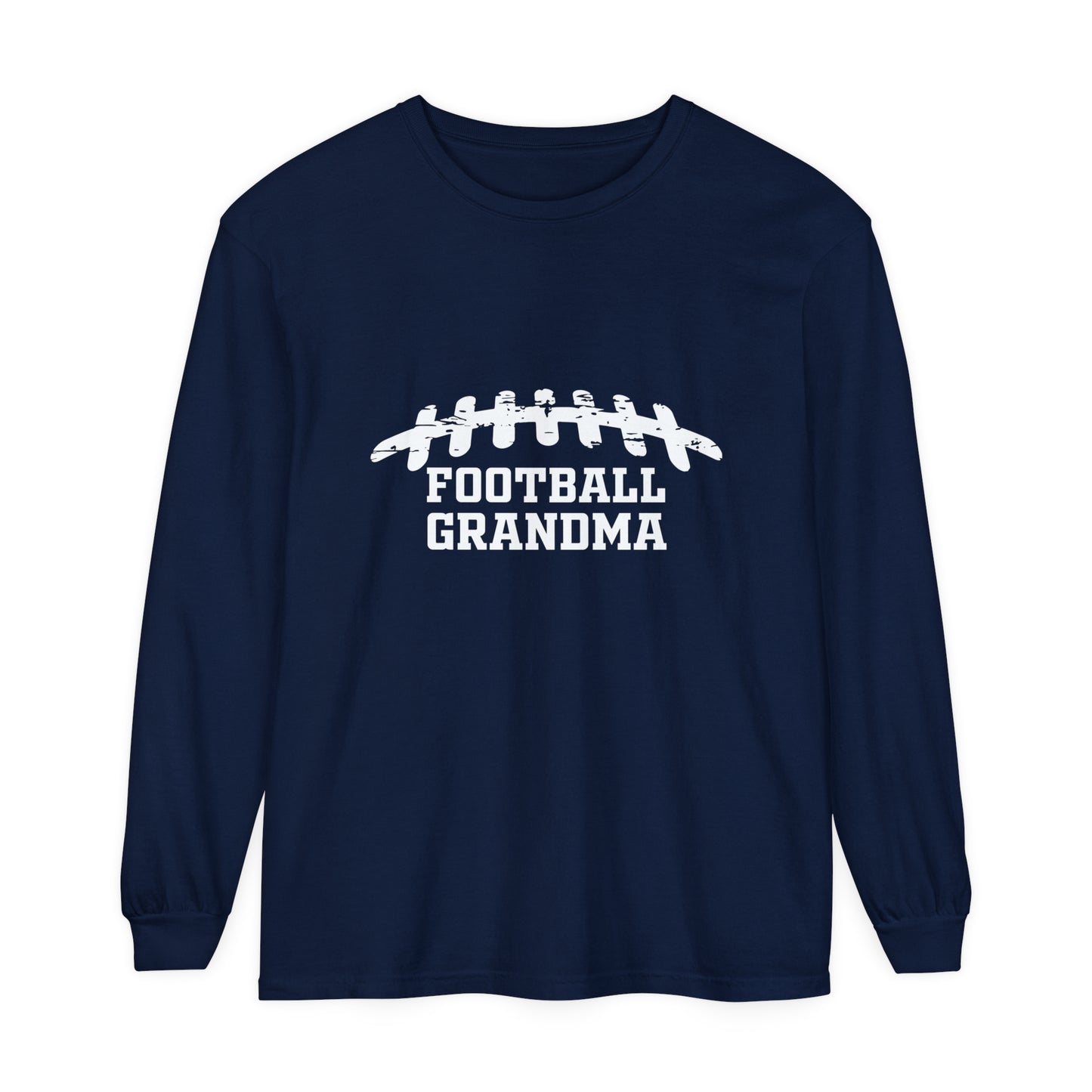 Football Grandma Laces Unisex Garment-dyed Long Sleeve T-Shirt