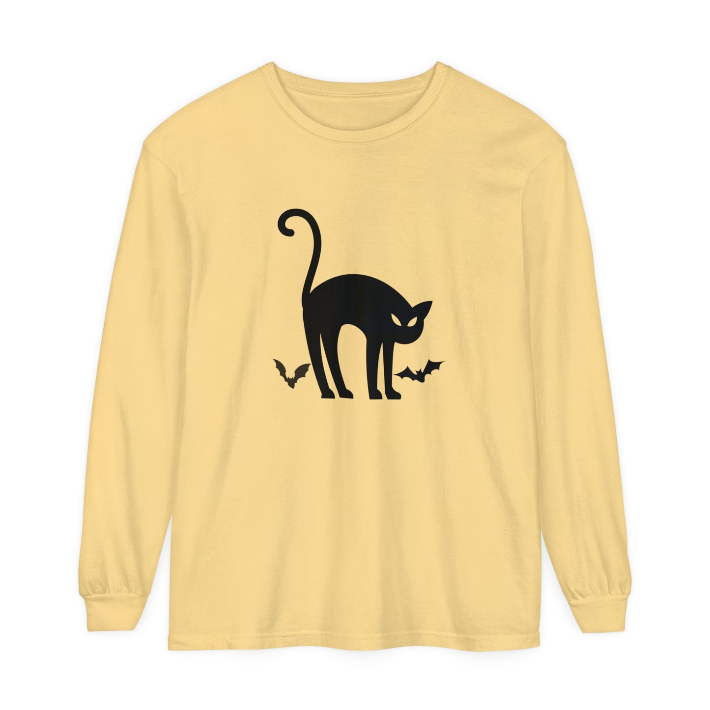 Bats and Cats Unisex Garment-dyed Long Sleeve T-Shirt