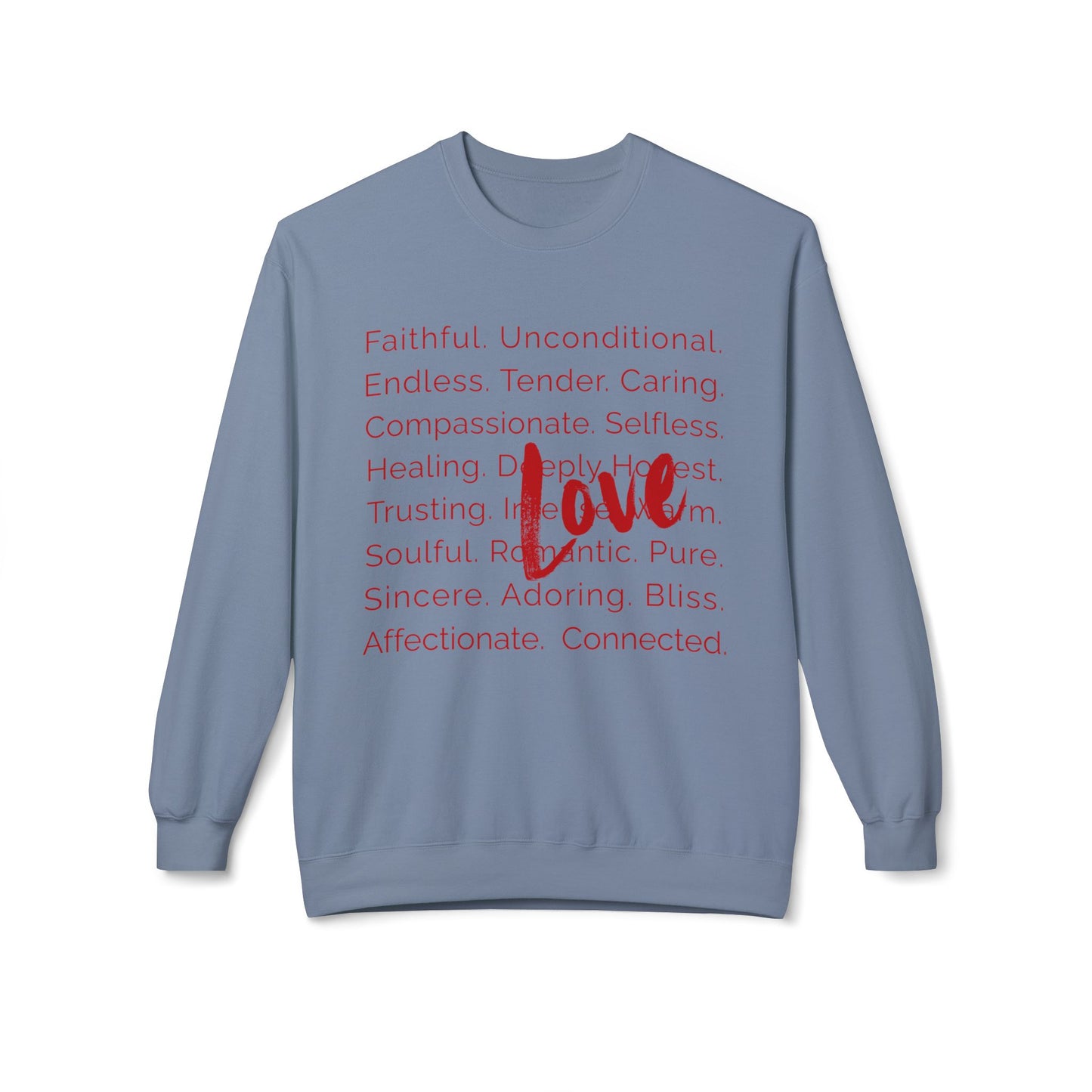Love Words Unisex Midweight Softstyle Fleece Crewneck Sweatshirt