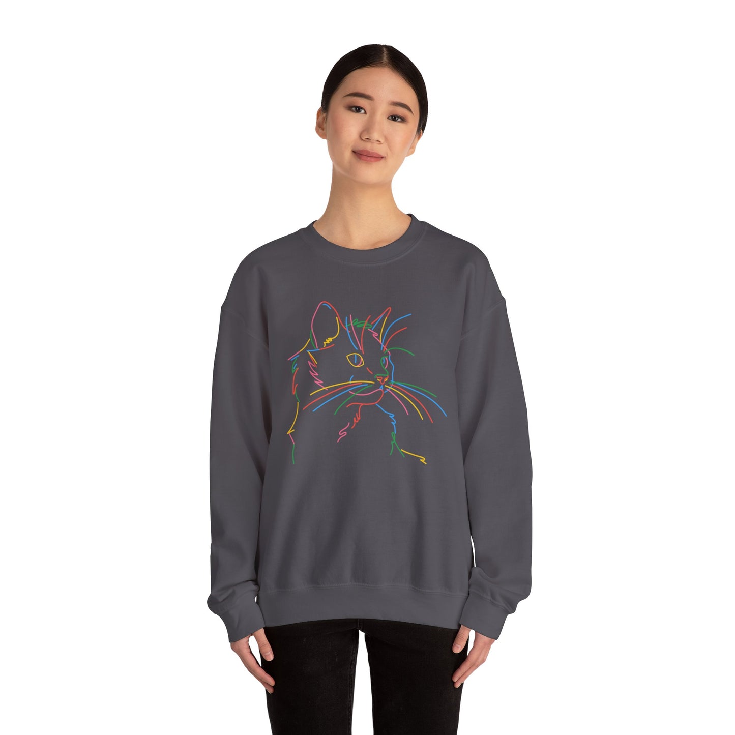 Colorful Cat Unisex Heavy Blend™ Crewneck Sweatshirt