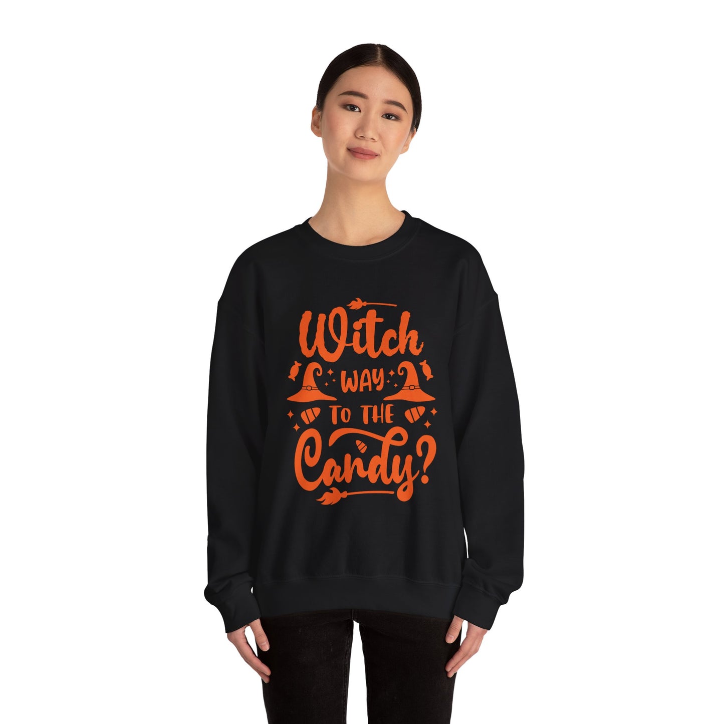 Witch way to the Candy Unisex Heavy Blend™ Crewneck Sweatshirt