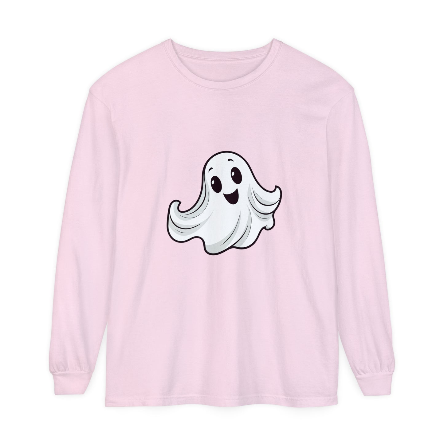 Cute Ghost Unisex Garment-dyed Long Sleeve T-Shirt