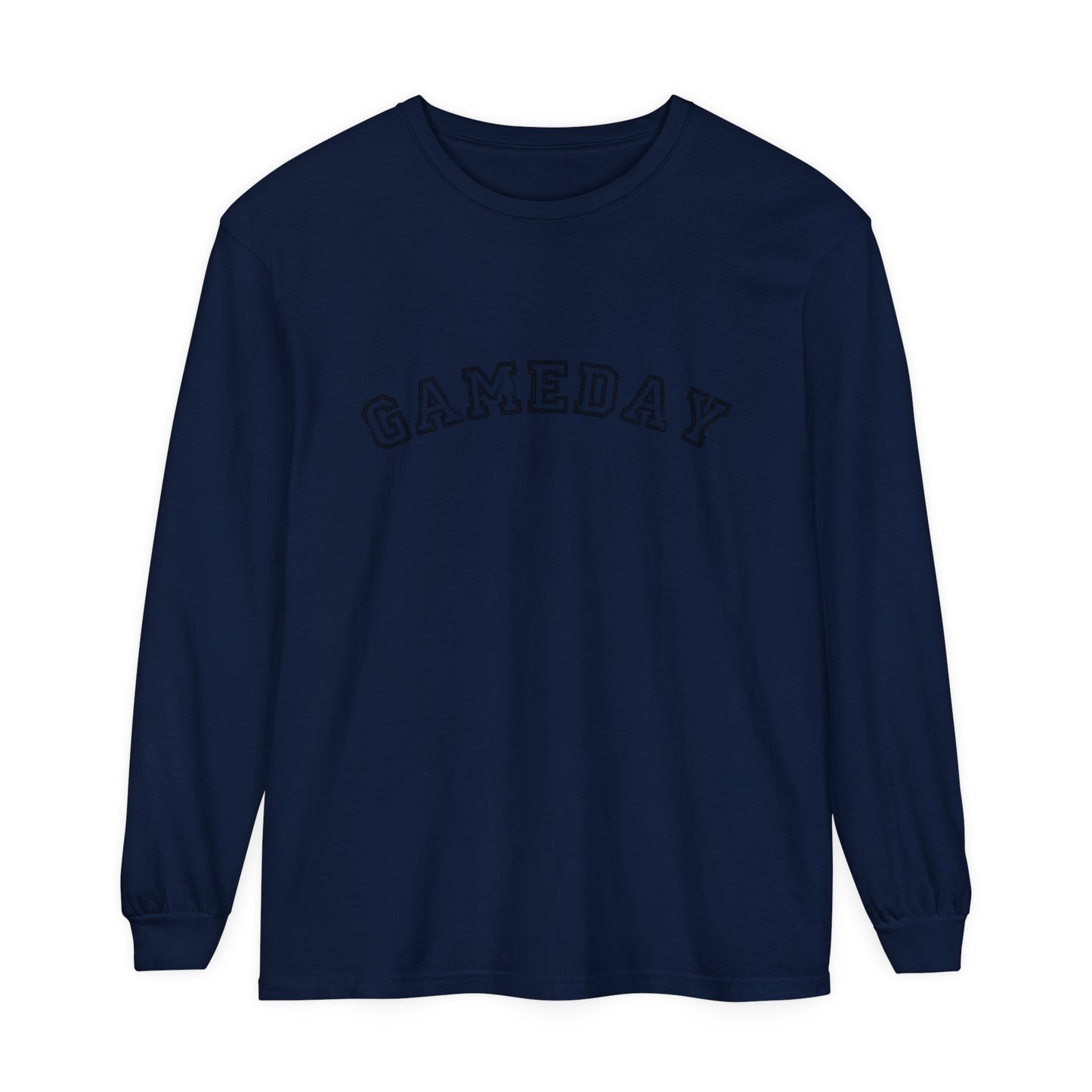 Game Day Block Curved Unisex Garment-dyed Long Sleeve T-Shirt