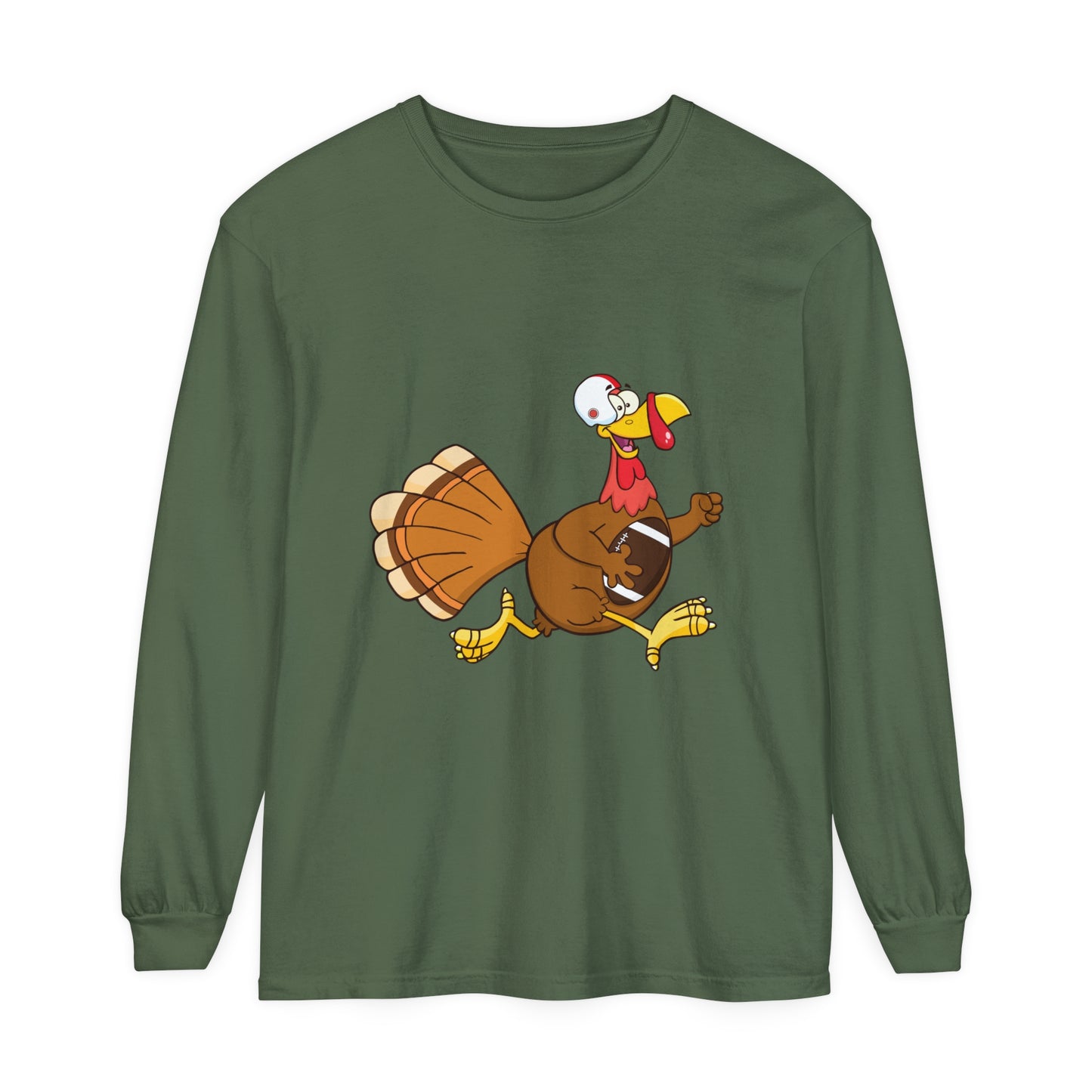 Turkey Running Football Unisex Garment-dyed Long Sleeve T-Shirt