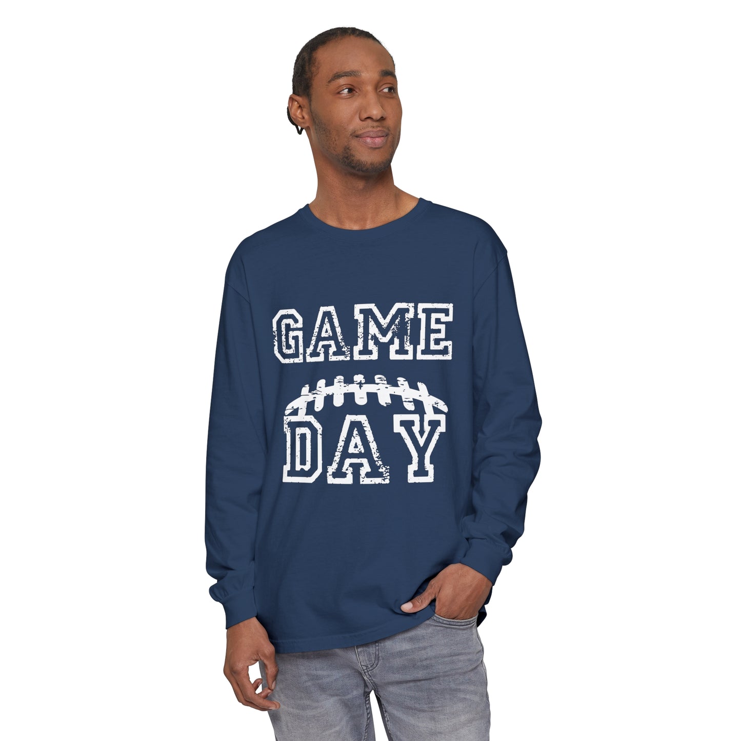 Game Day Laces Unisex Garment-dyed Long Sleeve T-Shirt