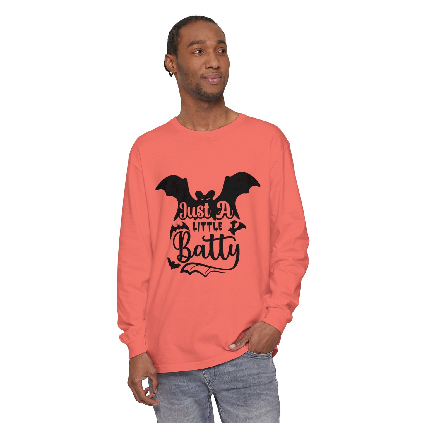 Just a Little Batty Unisex Garment-dyed Long Sleeve T-Shirt