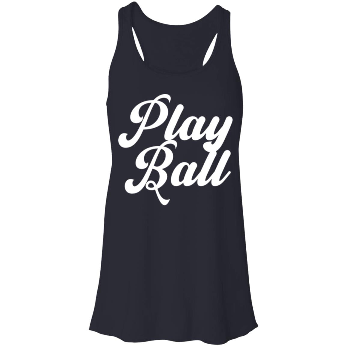 Play  Ball script white B8800 Flowy Racerback Tank