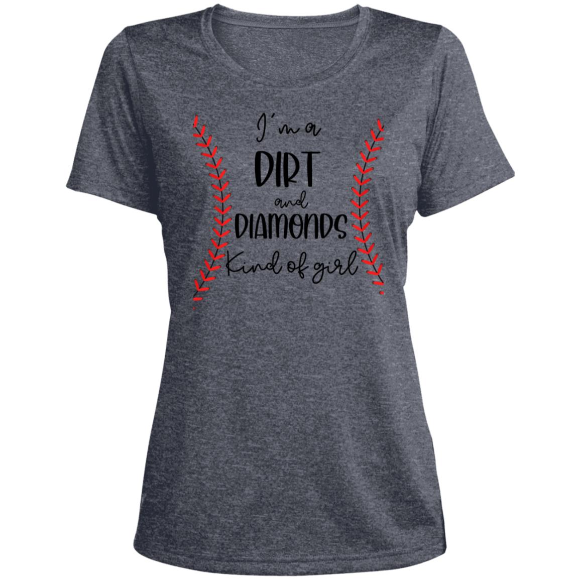 Dirt and Diamonds LST360 Ladies' Heather Scoop Neck Performance Tee