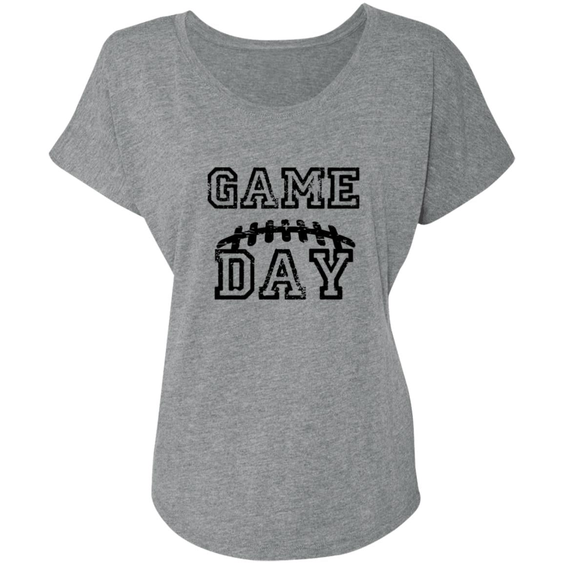 Game Day Football Laces NL6760 Ladies' Triblend Dolman Sleeve