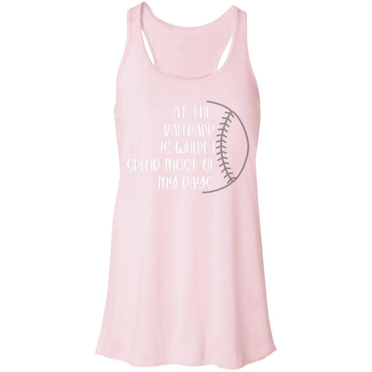 At the Ballpark . . . white B8800 Flowy Racerback Tank